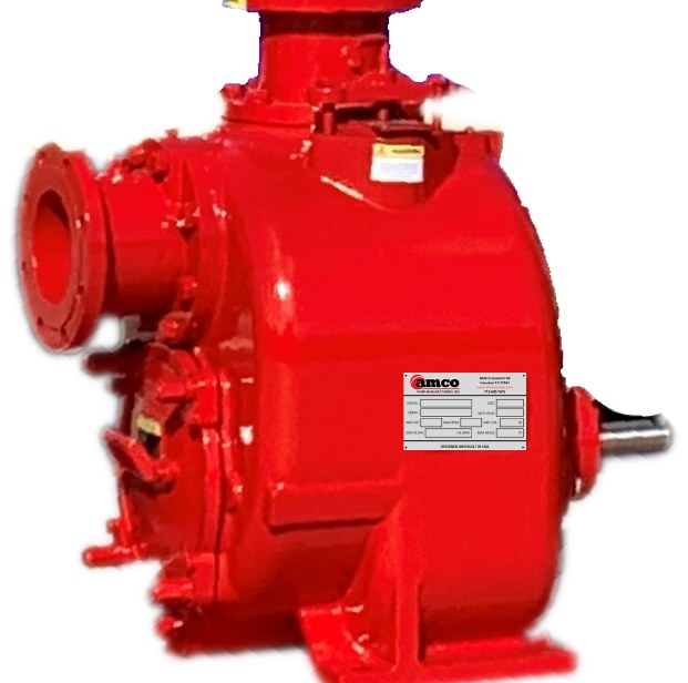 AMCO STP3 3" x 3" self-prime trash pump end in AMCO red, interchangeable with Gorman-Rupp Super T