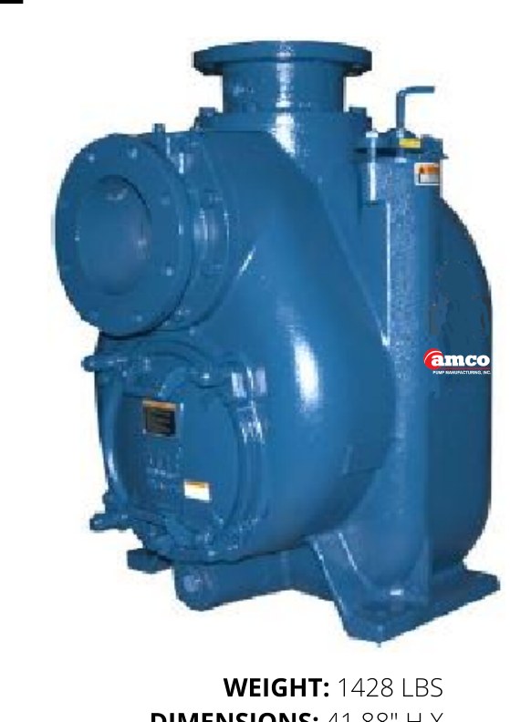 AMCO STP8 8" x 8" self-prime trash pump end, 1,428 lb ductile iron wet end