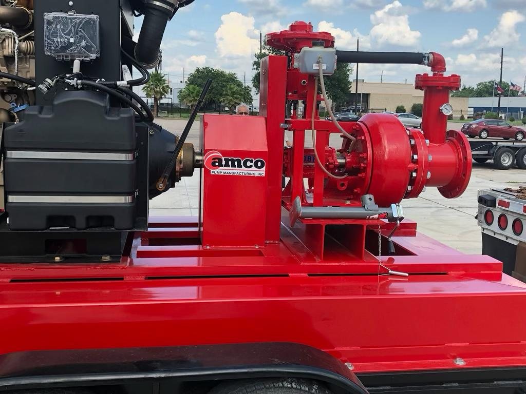 APHH high head pump skid with heavy-duty diesel engine and discharge check valve